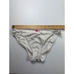 Victoria's Secret  White Bikini‎ Bottoms Silver Trim Swimwear Medium Photo 2