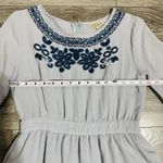 Polagram  Light Blue Embroidery Long Sleeves Cottagecore Peasant Zippered Dress S Photo 10