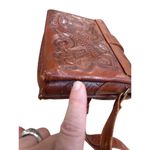 Flores Mexican womens handcrafted Tooled brown Leather Crossbody Bag SKU8095 Photo 11
