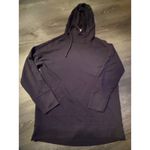 Fabletics  charcoal black scuba neck women’s medium hoodie, front kangaroo pocket Photo 3