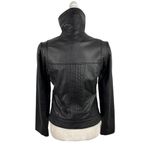 Michael Kors  Missy Wing Collar Black Leather Moto Jacket Size XS $695 Photo 10