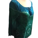 Nine West  American Vintage Blue/Green Tie-Dye 100% Cotton Blouse Size Small Photo 4
