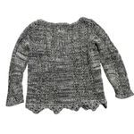 Odd Molly Black Open Knit Sweater Sz O Boho Cottagecore Crochet Hem 100% Cotton Photo 1