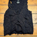 Free People Intimately  Black Textured Cropped Tank Top Womens XS S Photo 0