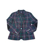 Tommy Hilfiger Women Green Plaid Single-Button Blazer Sz 12 Photo 4