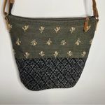Fat face‎ wool Blend embroidered crossbody bag bucket bag Gray Photo 3