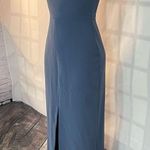 Likely Brooklyn Front-Slit column Gownin blue gray size 4 Photo 5