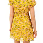 Harper Heritage Dora Yellow Floral Ruffle Mini Wrap Dress Playful Summer Chic M Photo 8