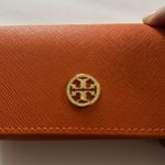 Tory Burch Saffiano Sunglasses Case Orange with Gold Hardware Scratch Free Photo 8