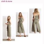 Cloth & Stone  Anthro Olive Green Wide Leg Jumpsuit, Medium Photo 1