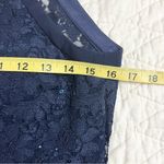 Nightway Navy Sequins Lace Gown Womens 10 Formal Maxi Gown Halter Style Slit Blue Photo 9