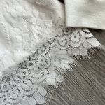 White Cropped Hoodie with Lace Detail Size M Size M Photo 3