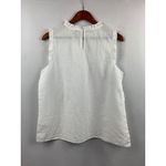 J.Crew Ruffle Sleeveless Top M Linen White Blouse Size M Photo 1