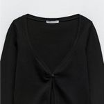 ZARA NWT  BLACK RIBBED ONE BUTTON CLOSURE CARDIGAN BLOGGERS FAV LARGE Photo 7