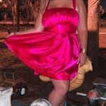 Anthropologie NWT $190 x Maeve Pink Bow-Tie Satin w/ Pockets Mini Dress 10 Photo 1