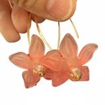 Handmade Pink Floral Dangle Earrings Photo 3