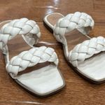 Time and Tru Women’s Braided Two Band Flat Cream Square Toe Sandals Tan Size 7 Photo 2