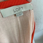 Loft • Coral Red Colorblock Cardigan Photo 4