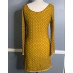 Comme Toi Lace Mustard Yellow Long Sleeve Shift Mini Dress Tunic Medium Photo 3