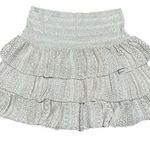 Maje Tiered Ruffle Sparkle Natural Metallic Crochet Mini Skirt, Size 3 Photo 3