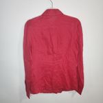 Tory Burch  Red Linen‎ Button Front Women 0 Summer Breathable Long Sleeve Top Photo 8