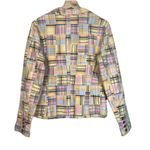 Talbots  Women's Madras Plaid Blazer Size 6‎ Blue Pink Green Patchwork Preppy Photo 4