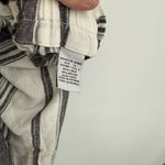 Vanilla Star Jeans Vanilla Star Striped Linen Pants Tie Misses Size 1X Grey & White Photo 7