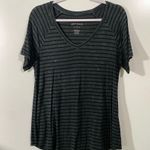 American Eagle AE Soft & Sexy V-Neck Shirt Short Sleeve Black and Gray Stripes Size Small Photo 7