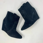 Rebecca Minkoff  Bianca Wedge Booties Black Suede‎ Photo 1