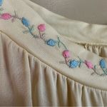 Vintage Miss Elaine Pastel Yellow Floral Embroidered Nightgown Robe Nylon Medium Photo 6