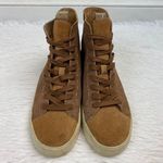Frye Lena High Top Suede Sneakers Camel Tan/Brown Size 7 Photo 2