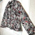 RQT Vintage Jacket XL Black Red Floral Print Quilted Zip Front Blazer jacket Photo 1