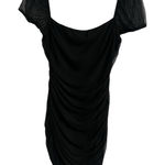 Princess Polly  Charvi Net Sleeve Black Ruched Elegant Mini dress Photo 0
