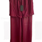 Sheer Burgundy Pants with Built In Sheer Shorts Extra Wide Leg Elas… Red Photo 4