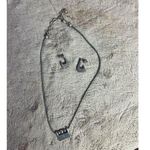 Brighton  Silver Engraved Necklace & Earring Jewelry Set Photo 0