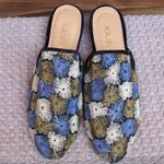 Kaanas NWT  Blue Embroidered Mules Shoes Photo 1