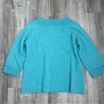 Jones New York  100% Cashmere Teal Mockneck Sweater Top Natural Size XL Photo 1