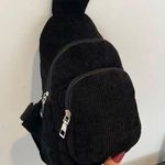 Black Corduroy Sling Bag Photo 0