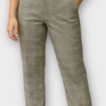 ZARA Black Tan Houndstooth Plaid Trousers Cropped Ankle Pants Size 6 Photo 0