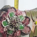 Mary Frances Women's Pink/Green Size Small Kitsch Beaded Clamshell Shoulder Bag Tan Photo 6