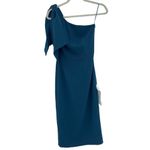 Dress the Population  Tiffany One-Shoulder Midi Dress Peacock Blue Size XXS NWT Photo 1