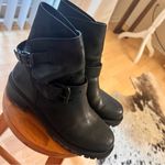 ALL SAINTS Black Leather Nubuck Moto Buckle Boots Women’s Size 37 Photo 7