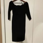 Tuckernuck NWT Black Off the Shoulder Alva Midi Sheath Dress Size 4 Formal Chic Photo 7