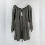 James Perse 
Women's Green Gathered Linen Mini Dress size small - 1 Photo 1