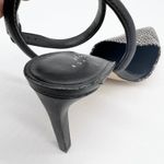 Lord‎ & Taylor 424 Fifth Womens 7.5 Baylee Heel Strappy Ankle Snake Print Black Photo 9