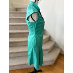 Akris Punto Turquoise Green Asymmetric Zip Fit & Flare Sheath Dress Photo 4