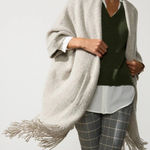 Brochu Walker Womens Cashmere Wool Cardigan Sz M Fringe Oversized Cozy Soft Photo 0