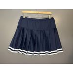 Teamwork Skirt Womens Large Blue Cheer Pleated Athletic Striped Pull On USA Photo 2