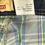Levi's Blue and Green Cargo Shorts with Plaid Design Vintage Chino Bermuda Photo 8