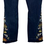 Ashley Mason  Premium SZ 0/24 Flare Jeans Floral Embroidered Frayed Boho Festival Photo 6